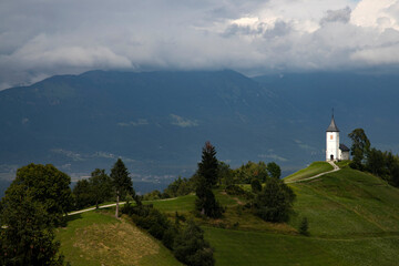 Jamnik, Slovenia - Magical cloudy summer day at Jamnik St.Primoz church.