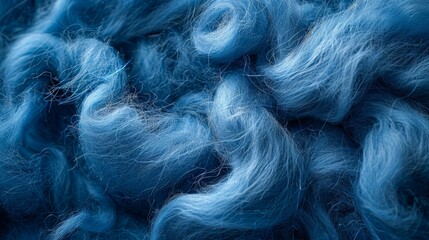 Blue Felting Wool Closeup Texture Background