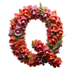 Isolated Floral Letter on a Clear PNG Canvas, Generative AI