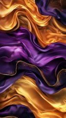 Purple and Gold Wavy Lines Background