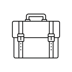 Blue line Briefcase vector icon