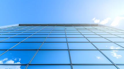 Reflective Skyscrapers, Business Office Buildings - A Looking Up At A Building With Glass Windows