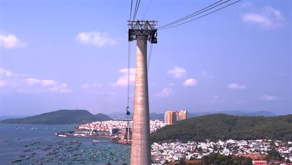 Cable Car, Phu Quoc island, Vietnam - the longest cable in the world - Powered by Adobe