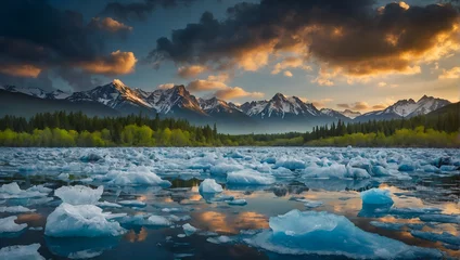 Foto op Canvas Exploring the Impact of Global Warming Through Stunning Images of Melting Icebergs © LL. Zulfakar Hidayat