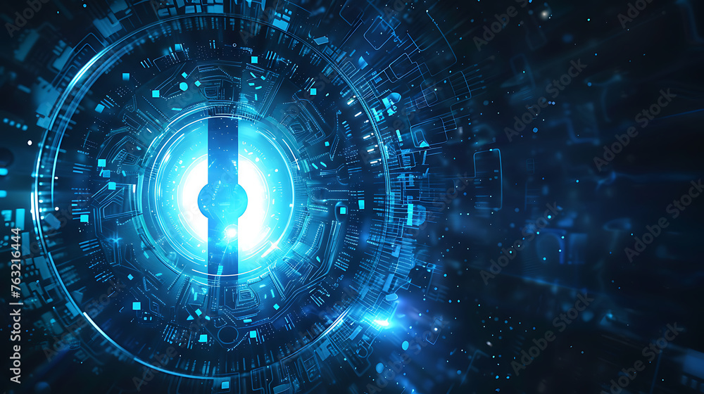 Aufkleber abstract keyhole light futuristic technology background with light and shiny, key to successful solu