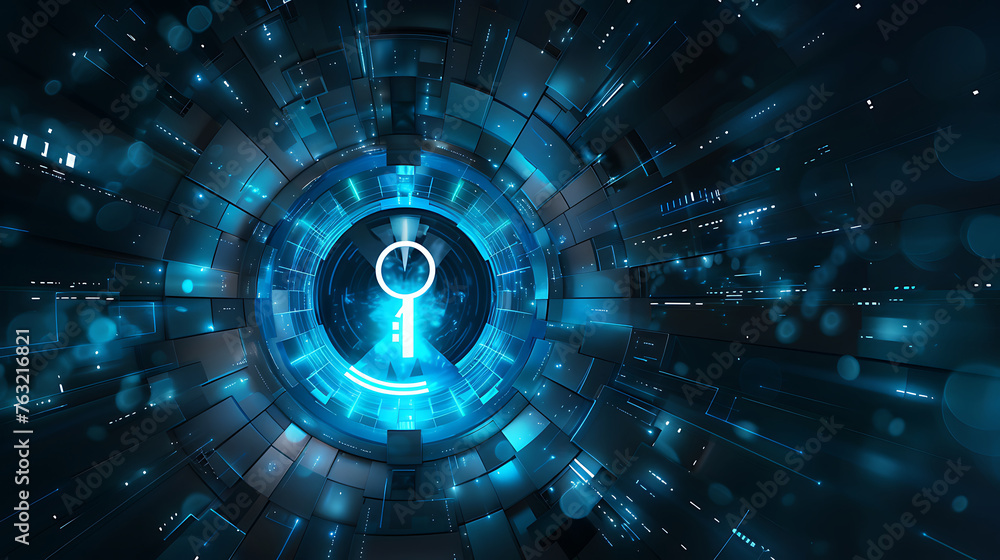 Aufkleber abstract keyhole light futuristic technology background with light and shiny, key to successful solu