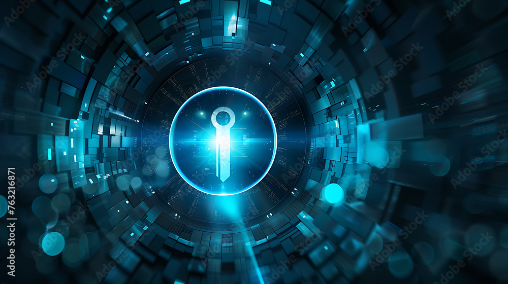 Aufkleber abstract keyhole light futuristic technology background with light and shiny, key to successful solu