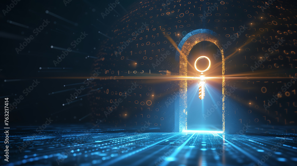 Aufkleber abstract keyhole light futuristic technology background with light and shiny, key to successful solu