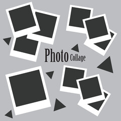 10 photo collage template. vector illustration, new collections