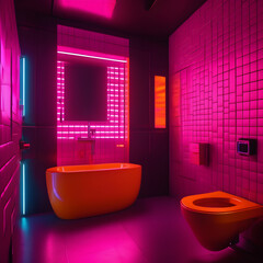 Neon Bathtub Bathroom