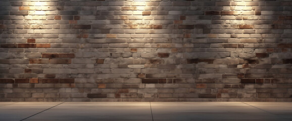 Illuminated brick wall