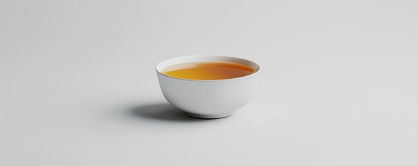 Obraz na płótnie Canvas Elegant White Tea Cup Filled With Warm Tea on a Serene Background