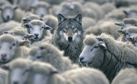 Wolf in sheep's clothing. Deception Unveiled: The Lone Wolf Among Sheep. 