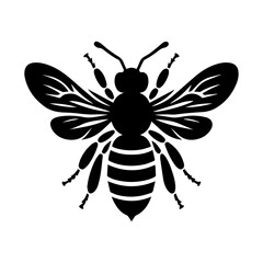 a silhouette of a queen bee on a white background