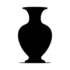 a silhouette of a vase on a white background