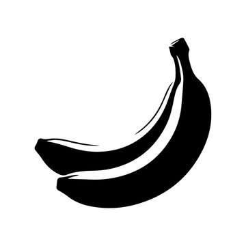 recommend clip art: a silhouette of a banana on a white background