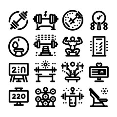 Set of sport icons in modern line style