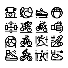 Set of sport icons in modern line style