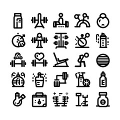 Set of sport icons in modern line style