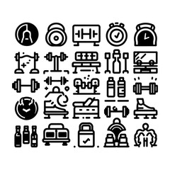 Set of sport icons in modern line style