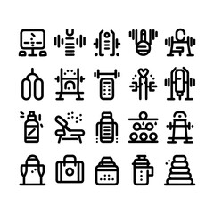 Set of sport icons in modern line style