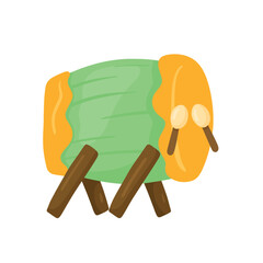 Bedug Hand Drawn Drum for Islamic Cute Cartoon Element Decoration Vector Illustration