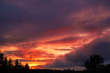 A Summer Weather Front Passing Through Elora at Sunset