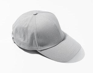 Obraz premium Grey Baseball Cap on White Background