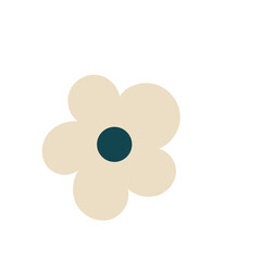 Simple Doodle Flower Icon. Doodle Isolated Floral Symbol Element Design.	