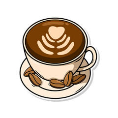 Coffee drink in cup illustration