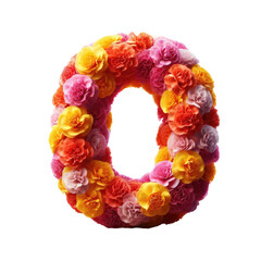 Isolated Floral Letter on a Clear PNG Canvas, Generative AI