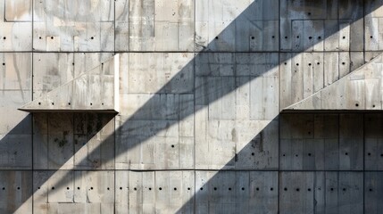 Shadow patterns on a concrete wall