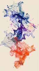 Abstract colorful ink dispersion in water
