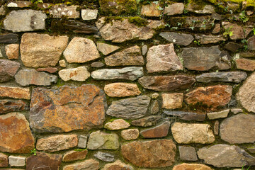 joli mur de pierres en granit - Bretagne France
