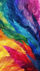 Colorful abstract feather pattern
