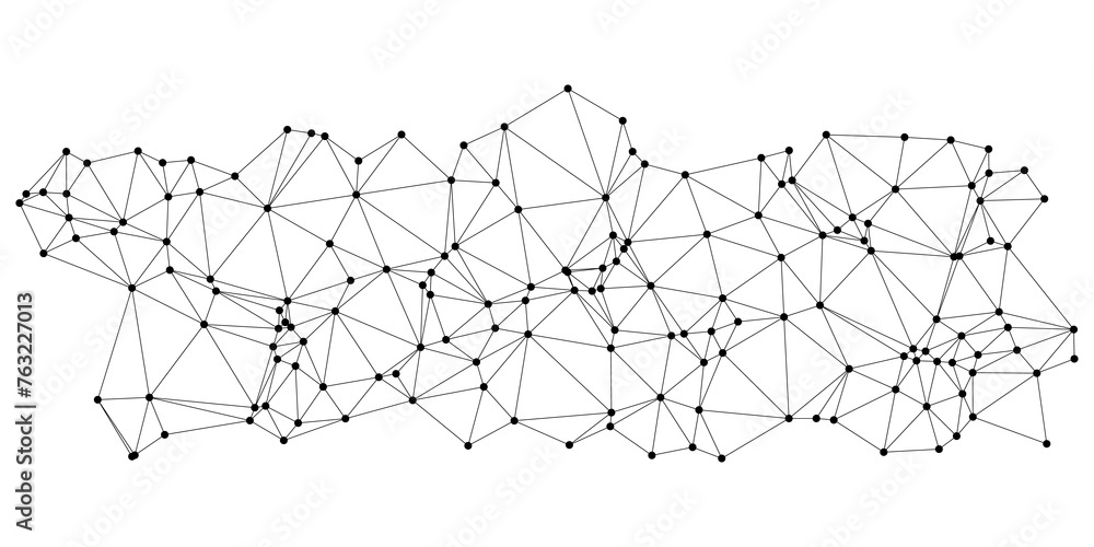 Poster abstract dot and triangle connection background.vector illustration