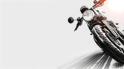 Speeding motorcycle on abstract background - obrazy, fototapety, plakaty