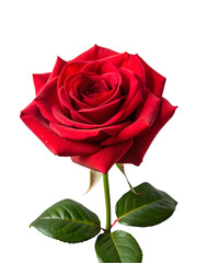 Beautiful red rose. isolated on transparent background.