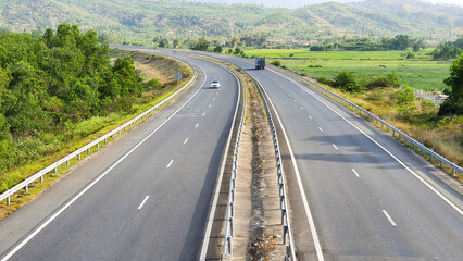 Obraz premium Aerial View Of Quang Ngai - Da Nang Highway. The Quang Ngai - Da Nang Highway Is The Longest Section Of The North-South Expressway.