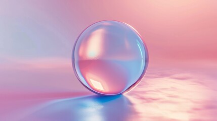 A realistic 3D illustration of a spherical glass ball set against a light background, demonstrating the use of global colors in RGB format