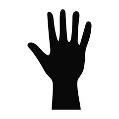 Silhouette model palm people. isolated on white background.