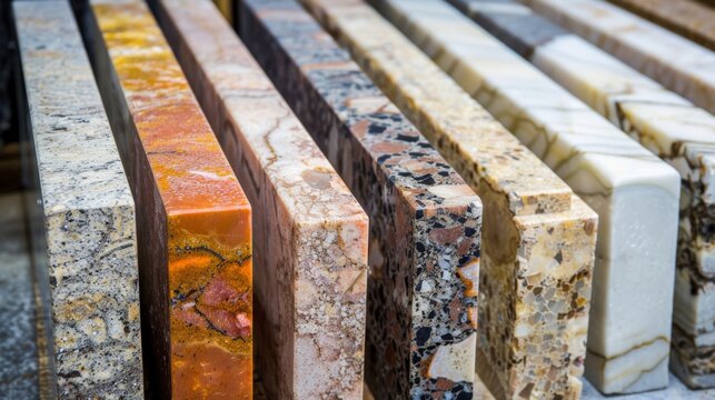 Assorted types of marble stone samples