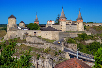 Medieval fortress of the city of Kamenets-Podolsky, one of the historical monuments of Ukraine.