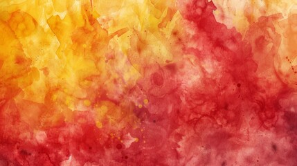 Naklejka na ściany i meble Abstract watercolor background in red and yellow tones