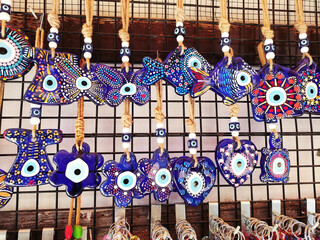 Oriental pendant blue amulets from the evil eye 