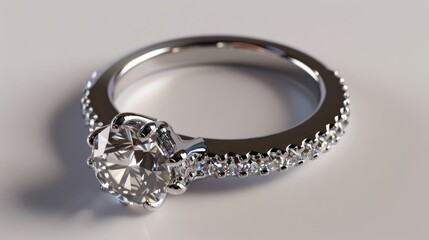 A stock image of a diamond ring, complete with a clipping path for versatile use in various settings