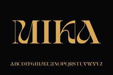 Luxury vintage display font typeface alphabet set