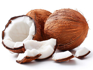 Coconuts isolated on white background.