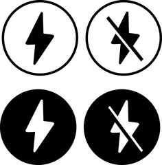 Lightning icons set. Replaceable vector design. 