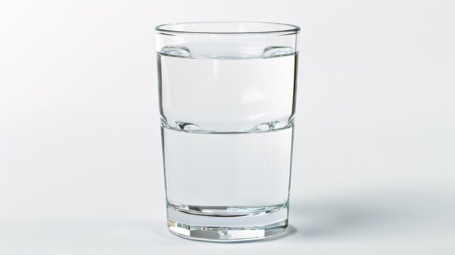 A water glass meticulously isolated with a clipping path included, ensuring precise editing and integration into various backgrounds